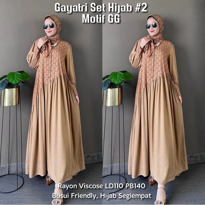 GAYATRI SET HIJAB | GAMIS SET HIJAB LEBARAN 2024