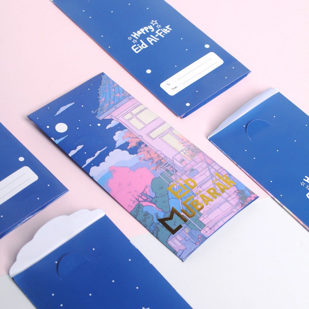 

bukuqu Amplop L Gold #Ied Mubarak - [1 pak isi 6] Uk 7,5x15,5 cm - Aplop Lebaran - Angpau