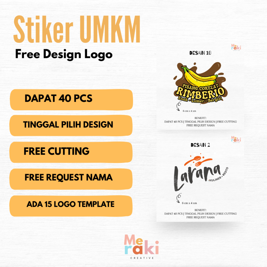 

Stiker UMKM dapat 40 pcs Free LOGO