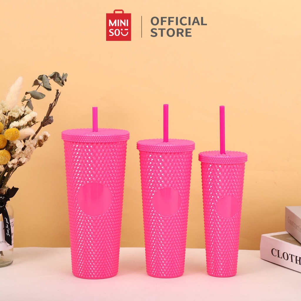Miniso Botol Minum Motif Durian Drinking Cup Plastic Tumbler 1 Set Isi 3 Pcs