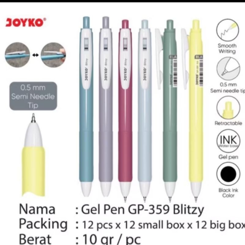 

PEN GEL GP-359 BLITZY JOYkO ( harga 12 pcs )