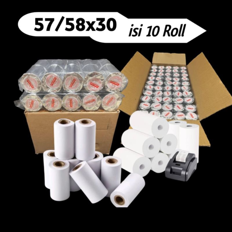 

Kertas Thermal murah 58x30 paket 10 pcs
