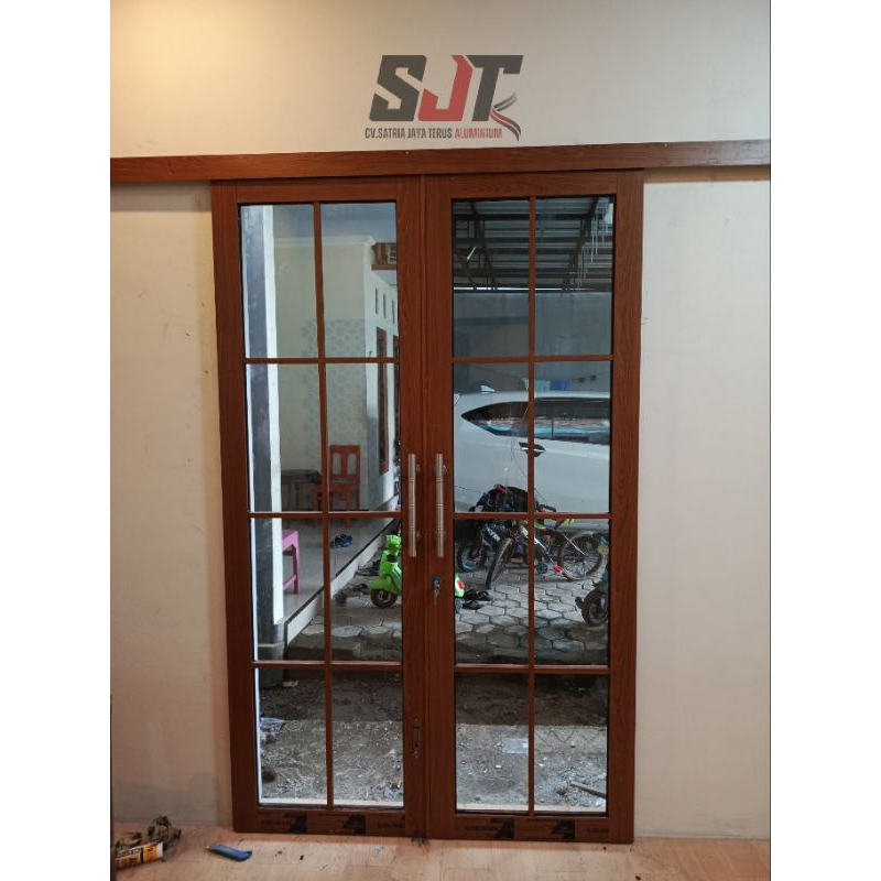 Pintu Sleding Aluminium 2 daun bisa custom ukuran