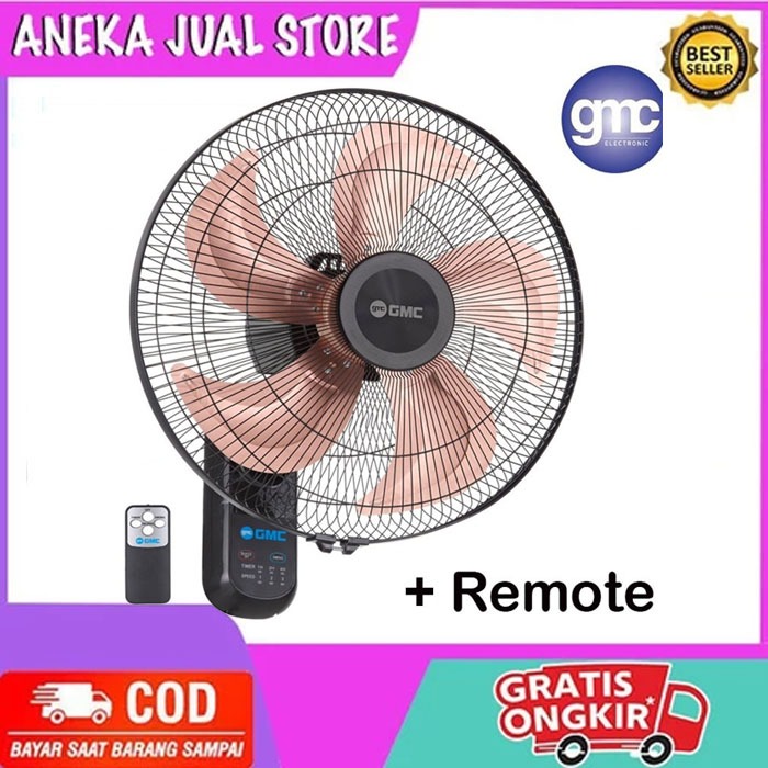 Kipas angin gmc 521 remot/kipas angin dinding ukuran 18 inch besi