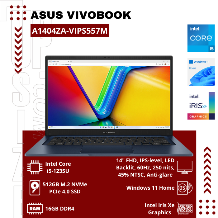 ASUS VivoBook 14 A1404ZA-VIPS557M Intel® Core™ i5-1235U