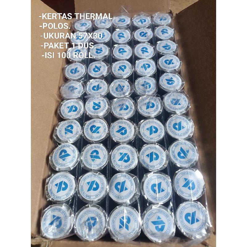 

( 100 ROLL ) KERTAS THERMAL POLOS 57X30 57X30COCOK UNTUK MESIN EDC