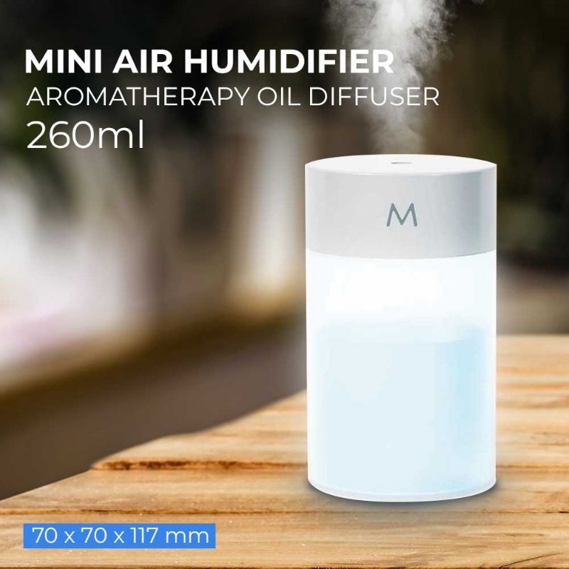 Air Humidifier Mini - Aromatheraphy Oil Diffuser USB - Alat Uap Aroma terapi - 260ML