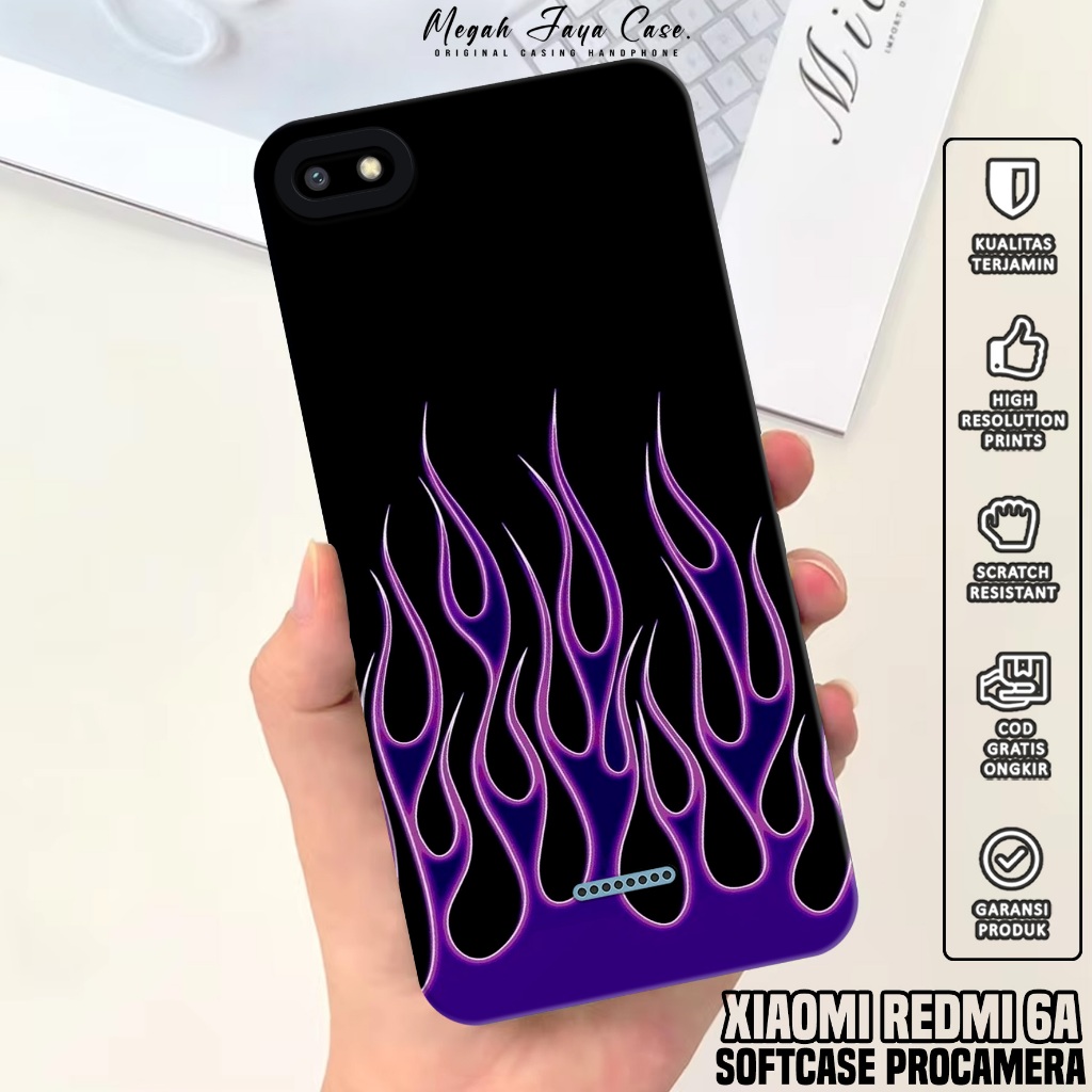 Case Hp Xiaomi Redmi 6A - Softcase Xiaomi Redmi 6A Motif FIRE - Casing Hp Xiaomi Redmi 6A - Silikon 