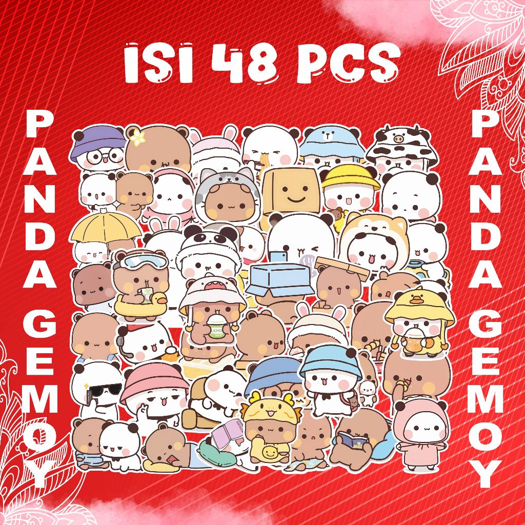 

STICKER PANDA COUPLE GEMOY | ISI 48 PCS | BAHAN PREMIUM, TAHAN AIR, CUTTING PRESISI, COCOK UNTUK HP, LAPTOP, DAN LAINNYA!
