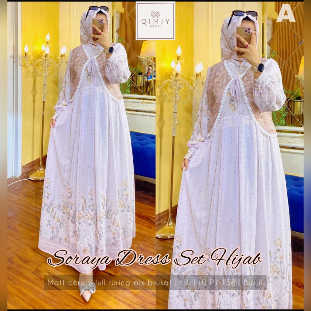Soraya Dress Set Hijab By Qimiy