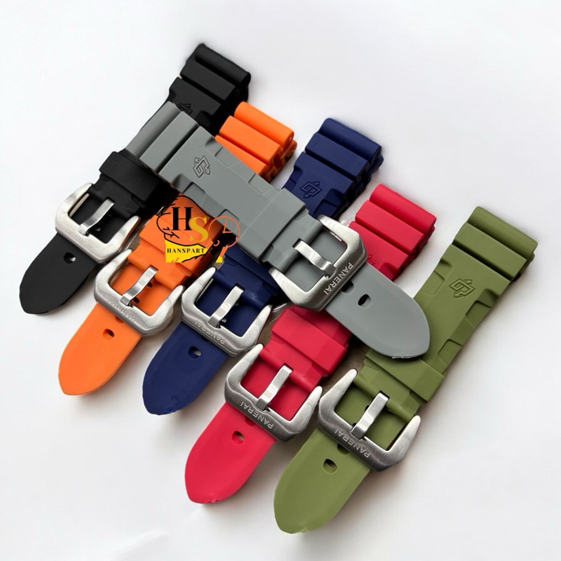 New•Strap Jam Panerai Officine Karet Rubber 24mm Tali Jam Tangan Panerai Officine Karet