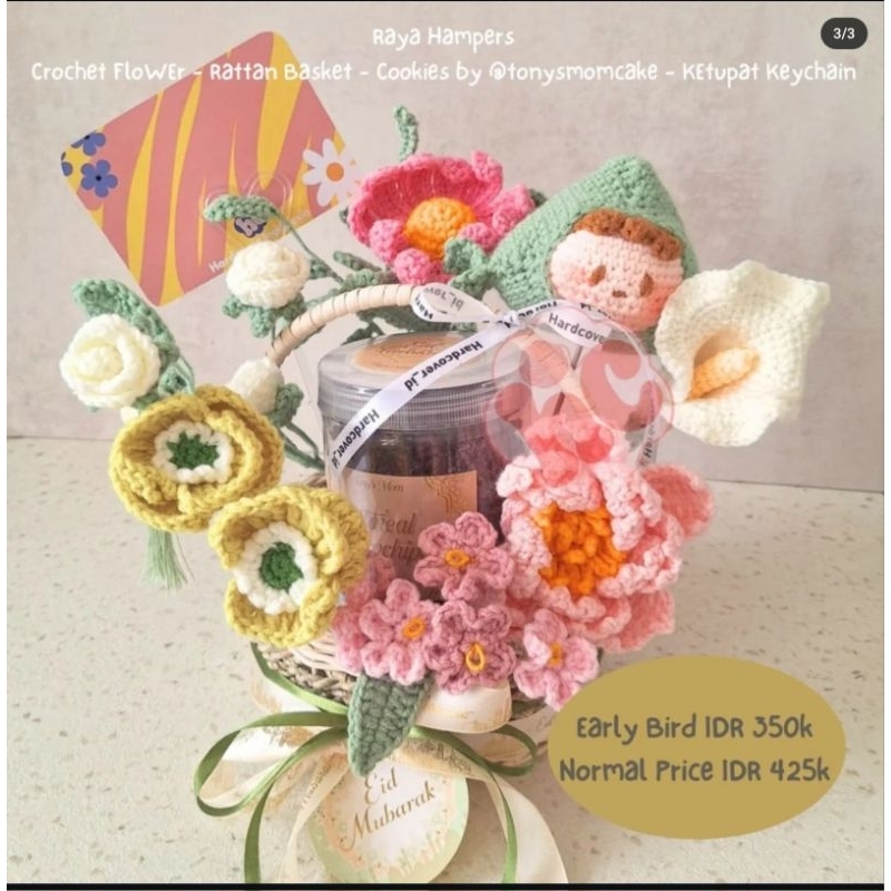 

HAMPERS IDUL FITRI EID ANTI MAINSTREAM HAMPERS KUE KEIRNG DAN BUNGA RAJUT BY HARDCOVER_ID
