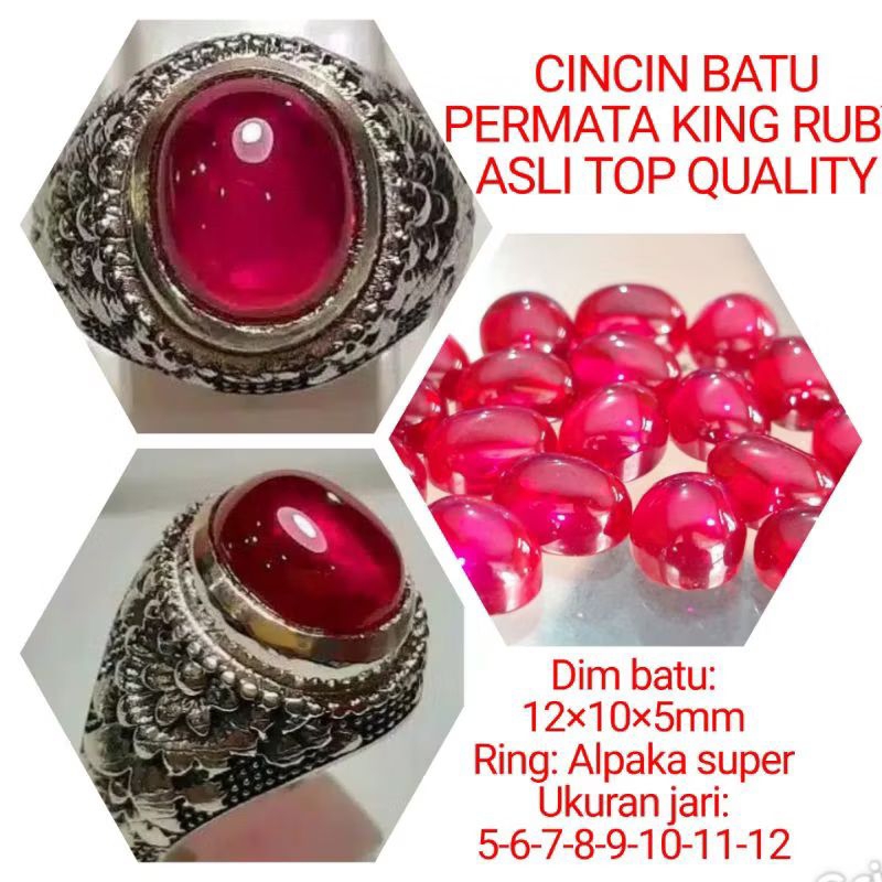 CINCIN BATU PERMATA KING RUBY NATURAL
