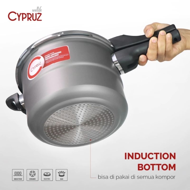 CYPRUS Panci Presto Pressure Cooker Jumbo Multifungsi 20Cm/24Cm/28Cm Original