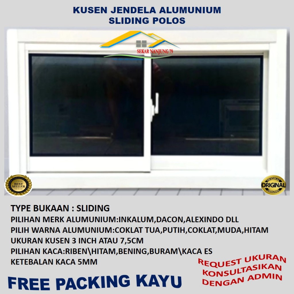 JENDELA ALUMINIUM SLIDING UK 40X60CM