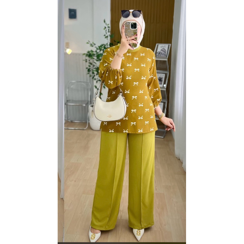 setelan celana wanita knit premium set knit wanita setelan celana kaos knit wanita setelan salur set