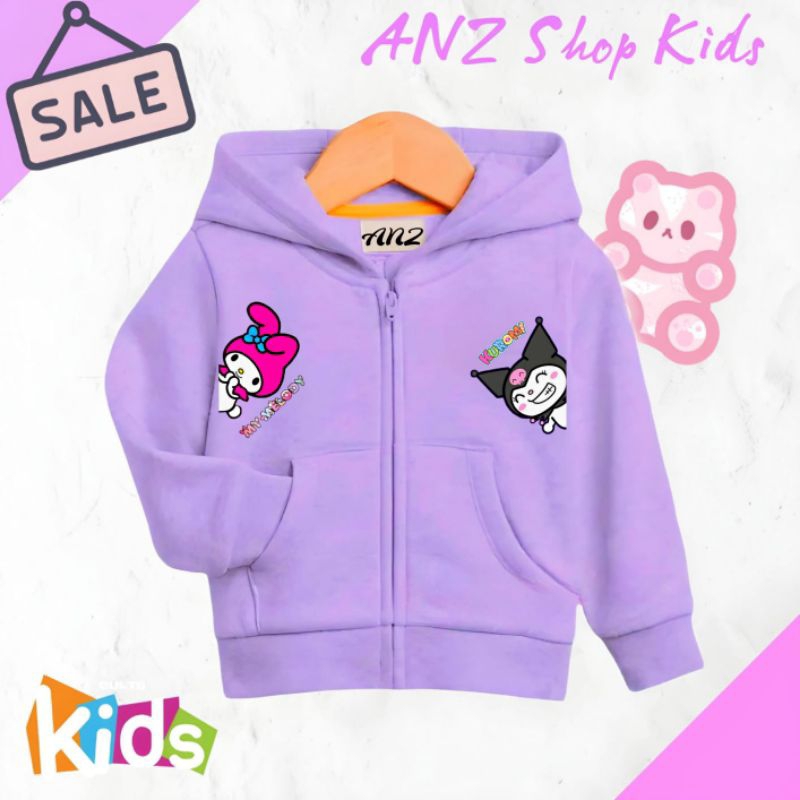 Jaket Anak Perempuan KUROMI X MELODY Umur 2-11Tahun