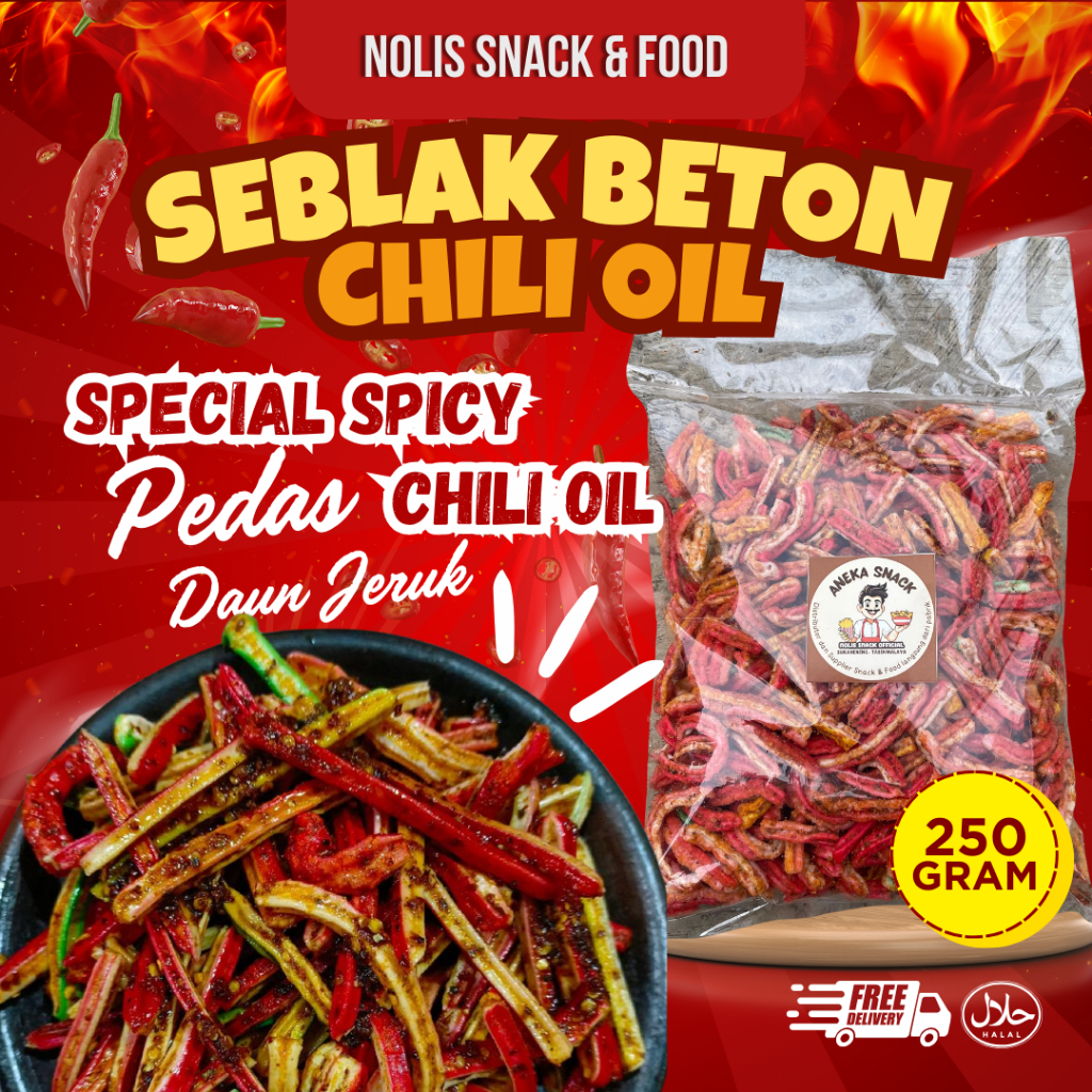 

250gram - Seblak Beton Special Pedas Chili Oil [NOLIS SNACK & FOOD] Aneka Seblak Kerupuk Jaat