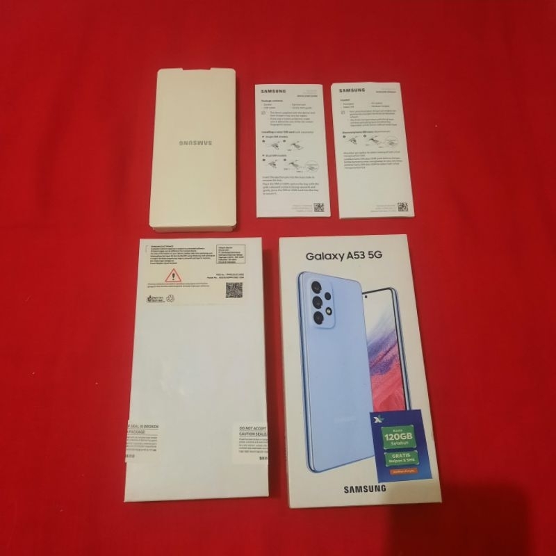 dus box samsung galaxy a53 5G awesome blue 100% copotan sein lengkap manual book