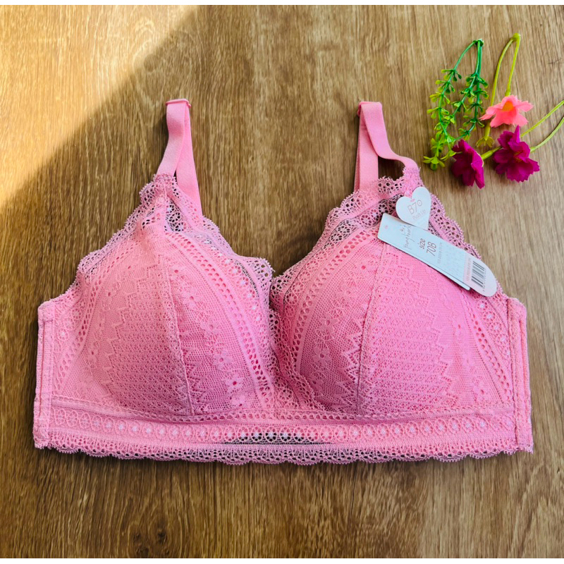 YOUNG HEARTS PUSH UP BRA TANPA KAWAT SIZE B70 32B BRA PINK
