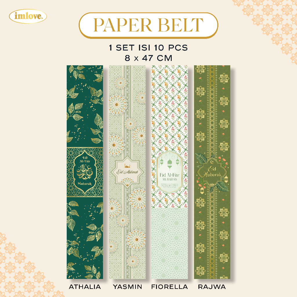 

[10 PCS] Long Paper Belt Idul Fitri Paperbelt Lebaran Hiasan Sleeve Sabuk Hamper Parcel Ramadan