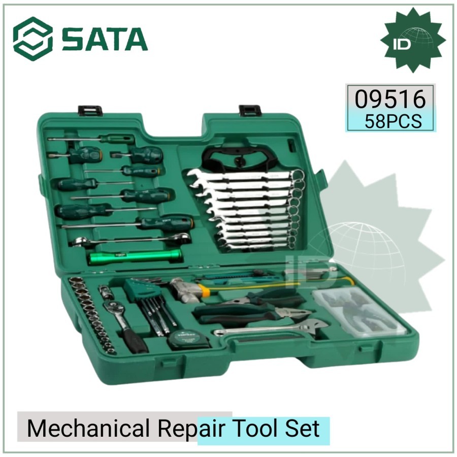 SATA - Kunci Tool Kit Set 58 Pcs 09516 Mechanical Repair Tool Set Sata Tools