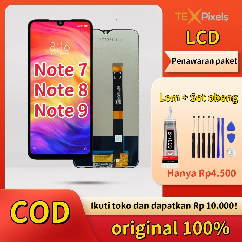 【Original】LCD Redmi Note7 / Note8 / Note9 / Note7 pro / Note8t / Note9T Layar Touchscreen Icd redmi 