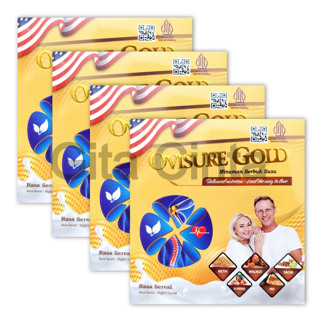 

4 Box Ovisure Gold Susu Lansia Untuk Tulang Dan Sendi Lutut Kaki Original Asli