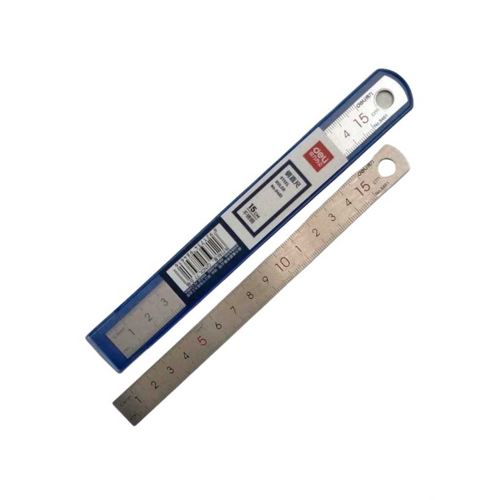 

Penggaris Mistar Besi Almunium DELI Anti Karat 15 cm 8461