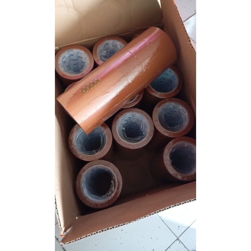 

Lakban 1 slop isi 6 pcs lebar 2 inc panjang 100 yard real