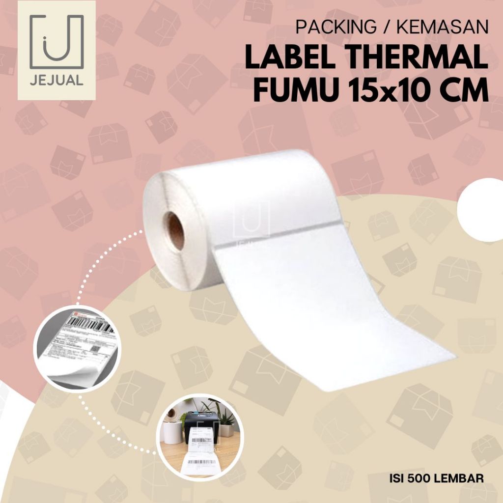 

FUMU Label Thermal Roll 100x150 (isi 500pcs) Label Stiker Resi Cetak Resi Olshop