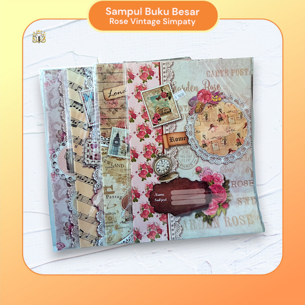 

[ 1 Pack ] Sampul Buku Besar Simpaty Motif Vintage Mawar / Sampul Motif Rose / Serbaguna