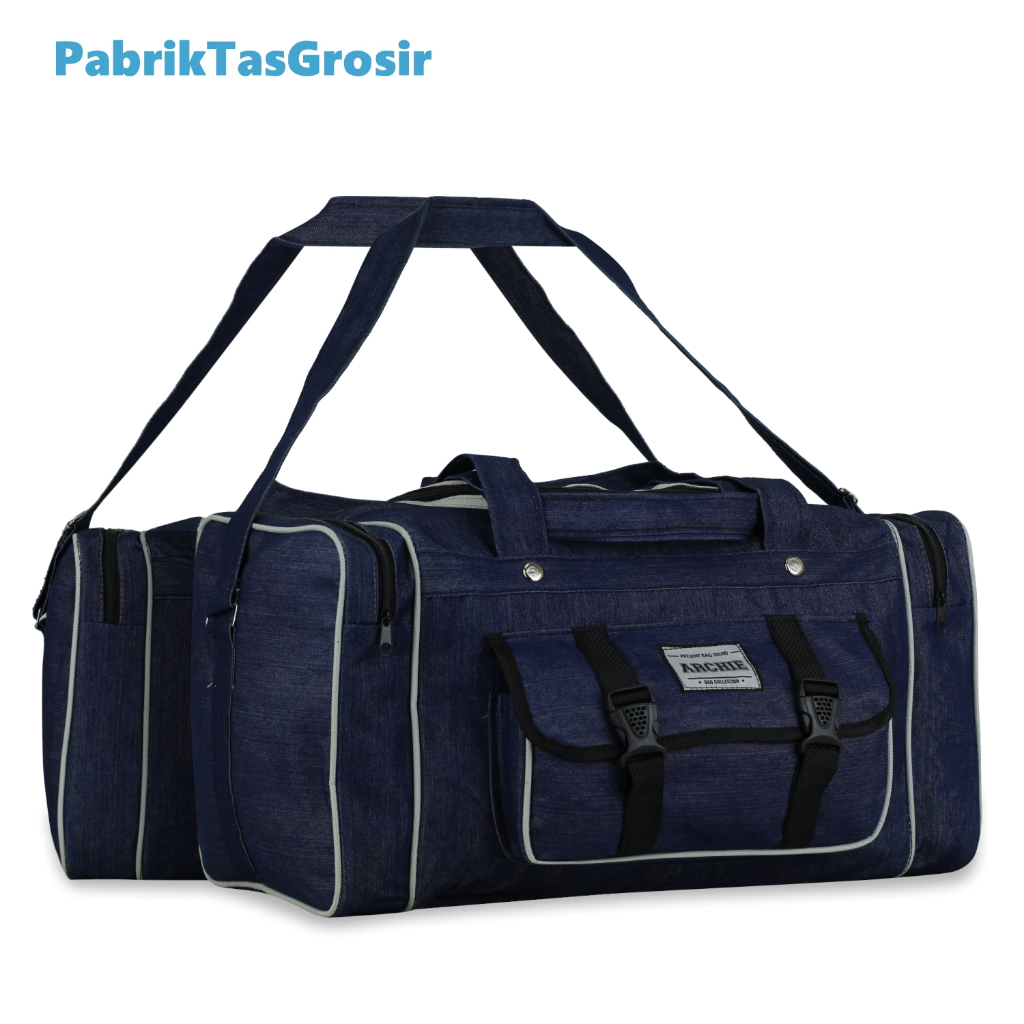 Tas Travel Jeans Archie Tas Pakaian Jumbo Tas Baju Mudik Travel bag Jinjing Selempang