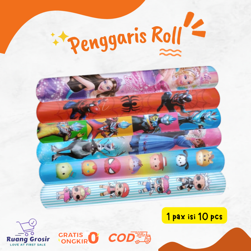 

Penggaris Roll Anak Kartun Karakter 10 pcs