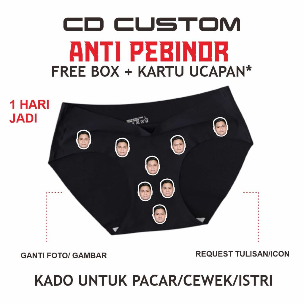 Boxr_Id Celana Dalam Wanita Custom Foto Anti Selingkuh CD Foto Pacar Sehari Jadi