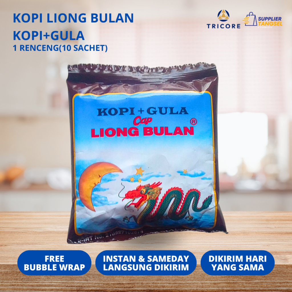 

Kopi Liong Bulan PLUS GULA Kopi Khas Bogor 10 atau 20 Sachet