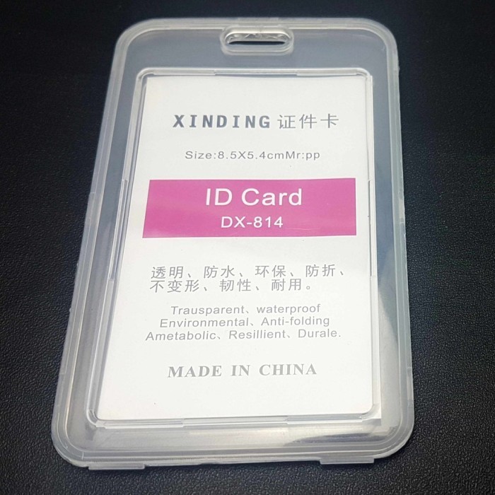 

Frame casing id card holder kotak 2 sisi Bening Tempat Card Holder Vertical Transparant Name Tag 2 sisi