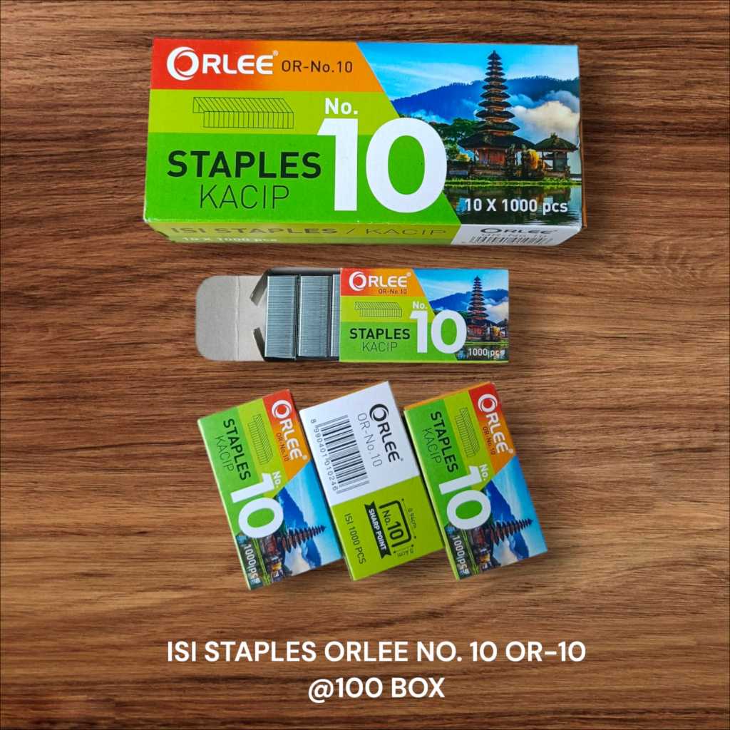 

(1 KOTAK ISI 10pcs) Isi Staples Refill Straples Kecil Orlee No. 10 Isi Jepretan Pelor Isi Hekter