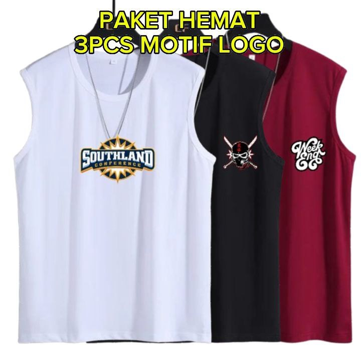 PAKET HEMAT PRIA 3 PCS / SINGLET PRIA / KAOS DALAMAN PRIA DISTRO / KAOS SINGLET 3 PCS