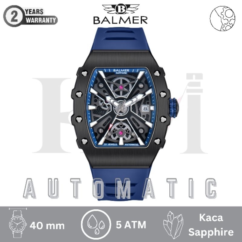BALMER 8836MA Jam Tangan Pria Original Analog Automatic Sapphire - Blue