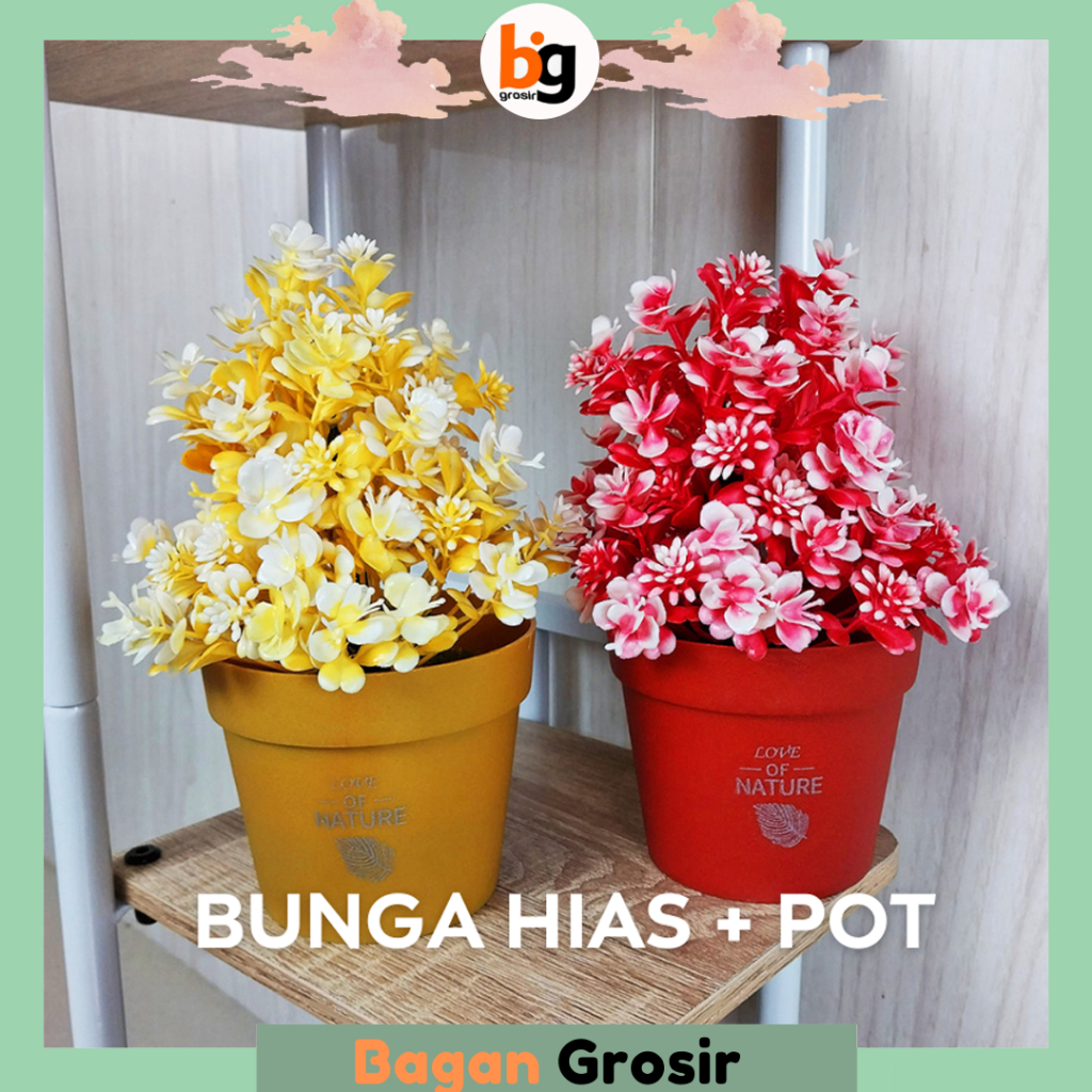 BG Bunga Hias Import Artificial Hiasan Meja Ruang Tamu Ornamen Hias Bonsai PBP143