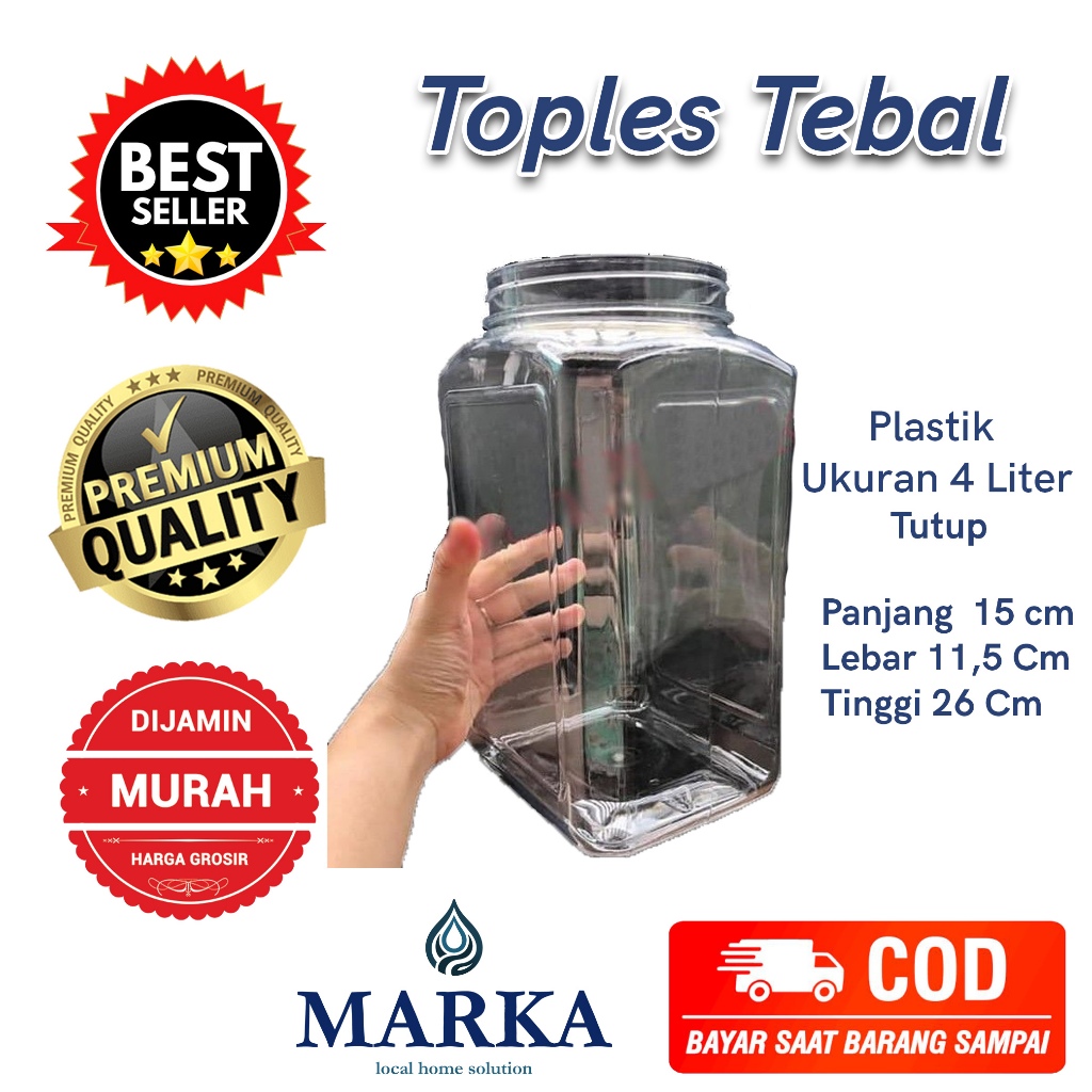 Toples Makanan 4 Liter / Toples Plastik Kue / Toples Plastik / / Toples Plastik 4 Liter /Toples Cupa
