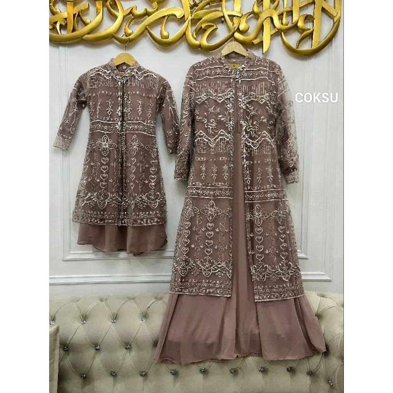 Gamis Yasmin Outer ibu dan anak mewah elegan
