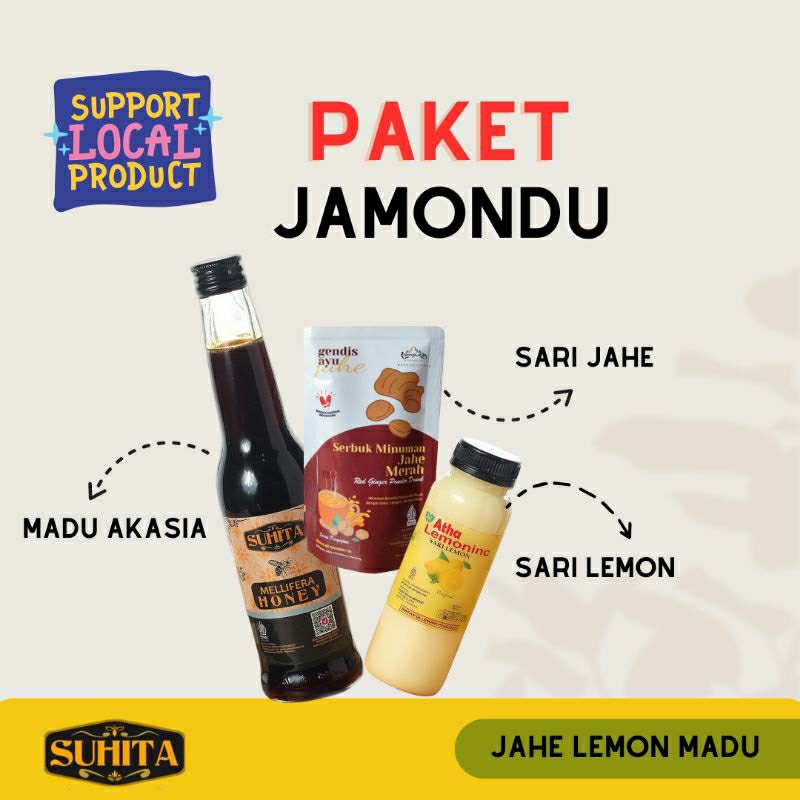

Madu Suhita / Paket JaMonDu / Paket Sehat / Paket Jahe+Lemon+Madu / Bundling 3in1
