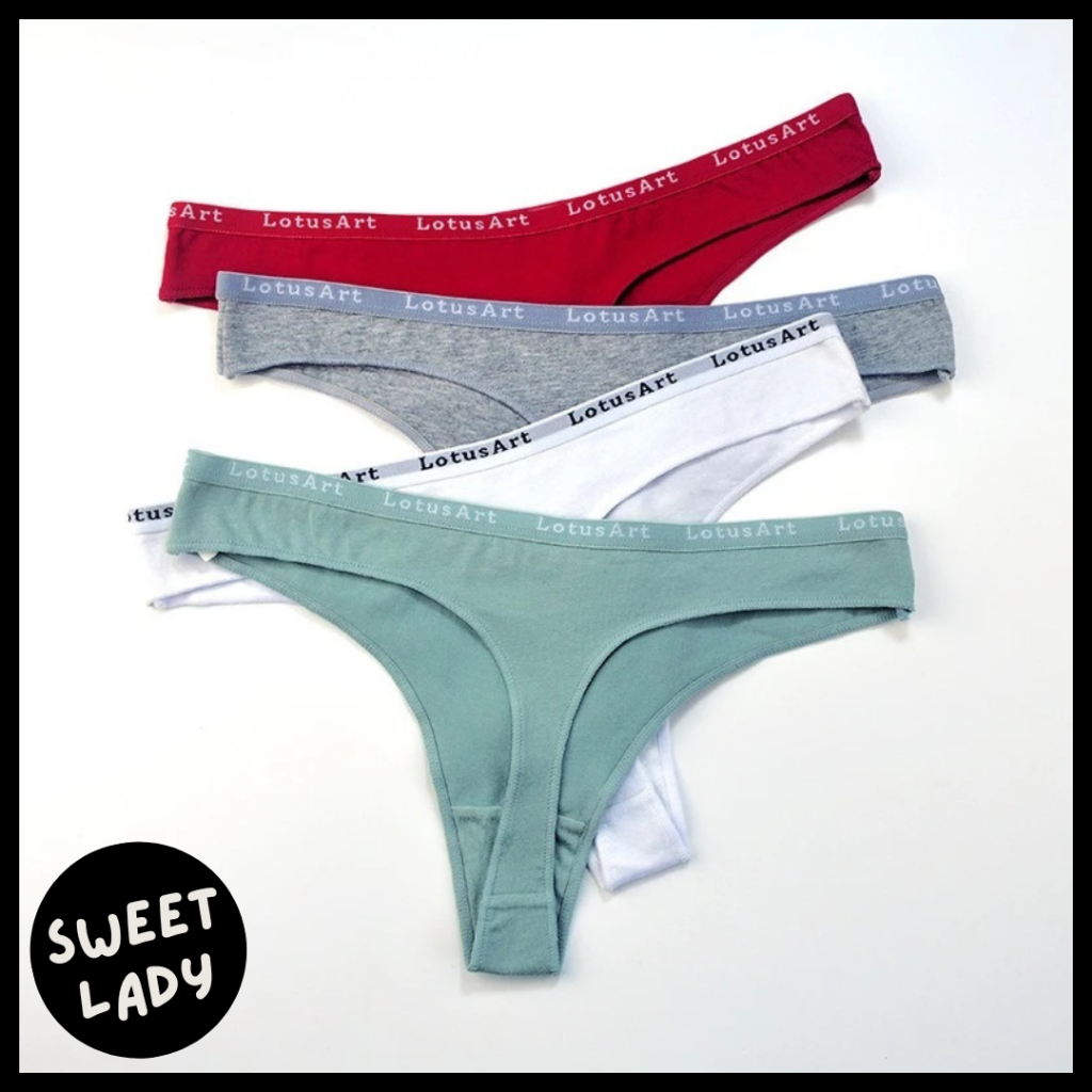 Kolor Sexy G String Celana dalam CD Wanita Polos LotusArt Bahan Katun Polyester PDW 29