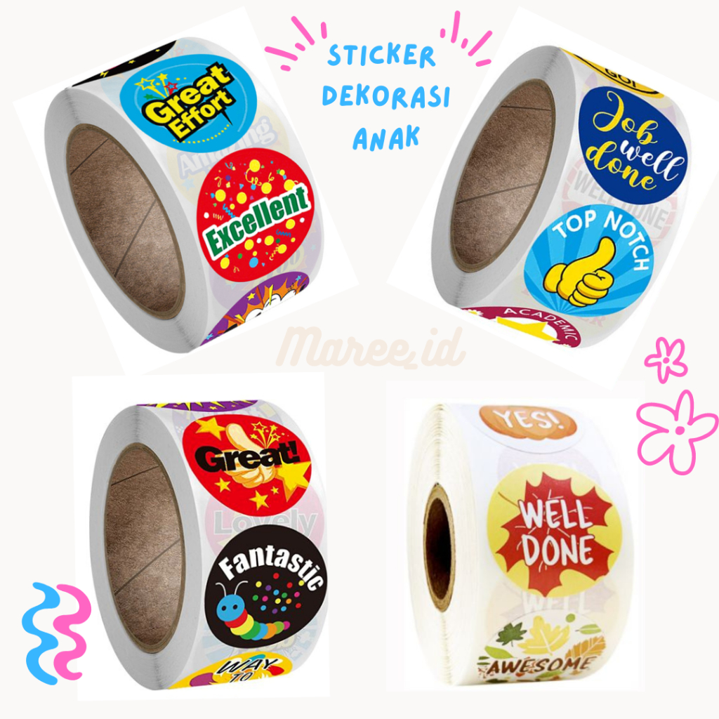 

Stiker Dekorasi Anak Good Job Thank You Awesome dll