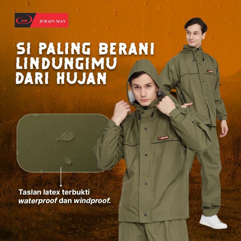 jaket celana outdoors anti air jas hujan sunflower