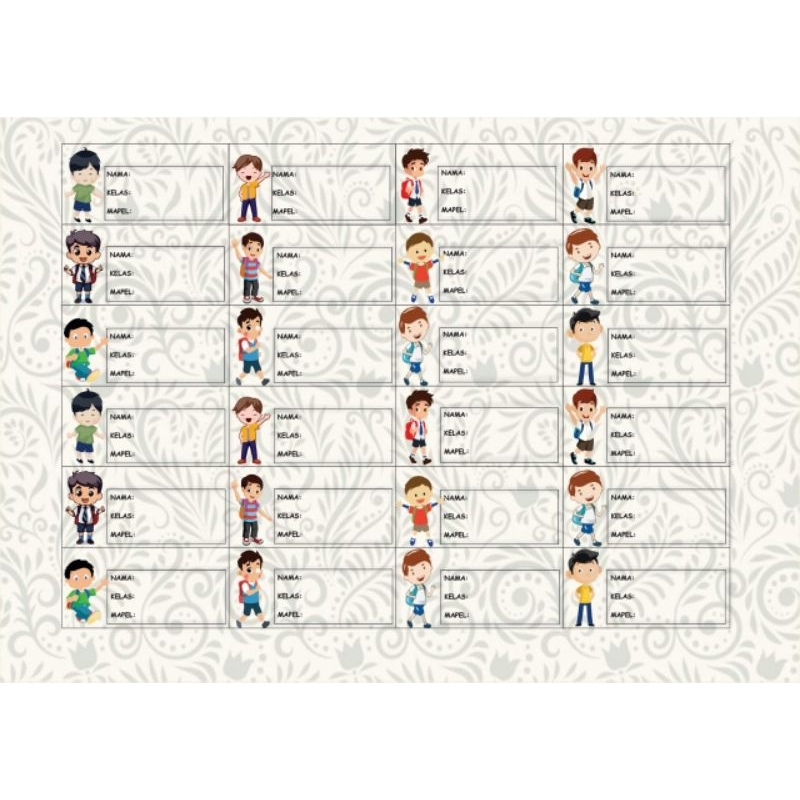 

24pcs STIKER MATA PELAJARAN FREE SPIDOL WIPE AND CLEAN