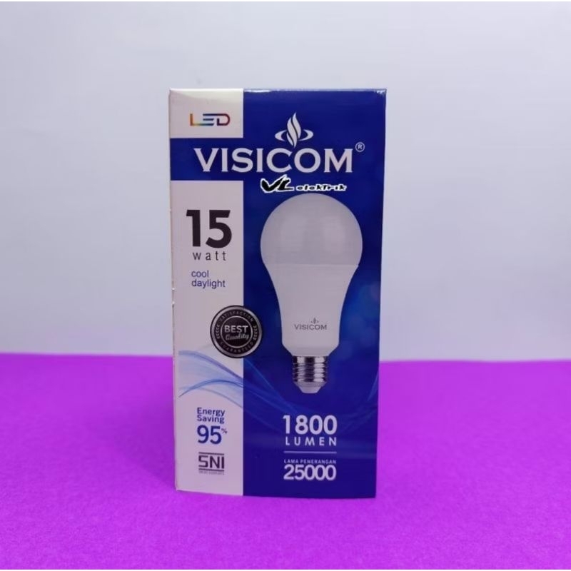 LAMPU LED VISICOM 15 WATT NYALA SUPER TERANG GARANSI 1 TAHUN