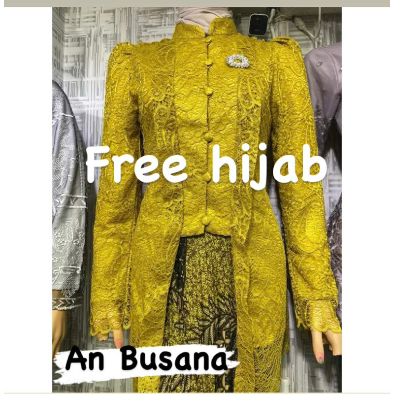 De FREE HIJAB//SET KUTU BARU//KUTU BARU TANGAN BALON//KEBAYA MODERN
